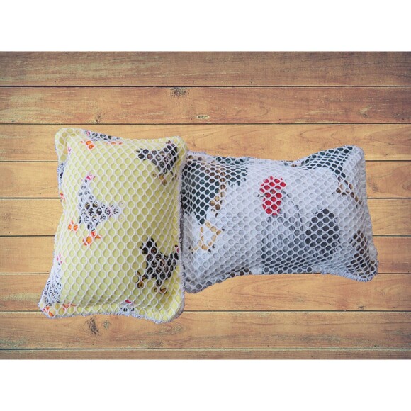 Reusable Sponge Roosters and Chicken Dish Scrubby Set of 2 - Picture 2 of 5